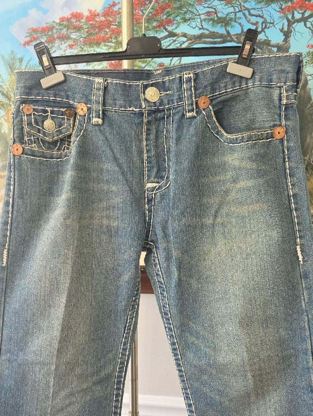 True Religion Relaxed Light Blue Faded Jeans